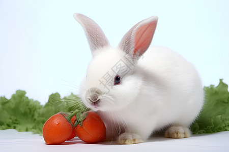可爱的白色小兔子图片