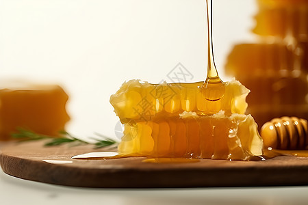 桌面上美味的蜂蜜背景图片