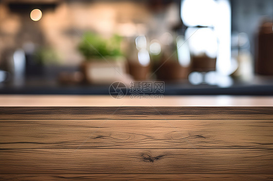 厨房的木质柜台图片