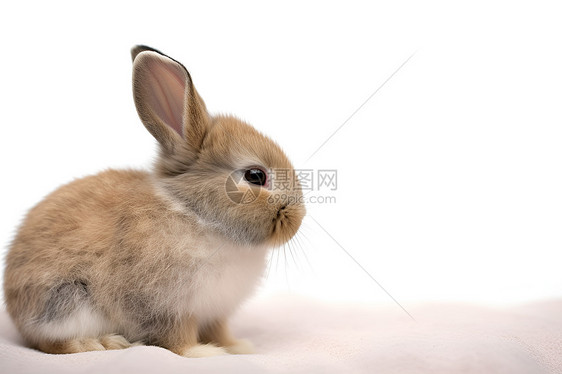 白色背景下的可爱兔子图片
