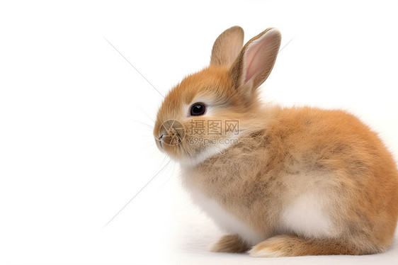 坐着的可爱兔子图片