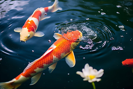 水流中的生物金鱼图片