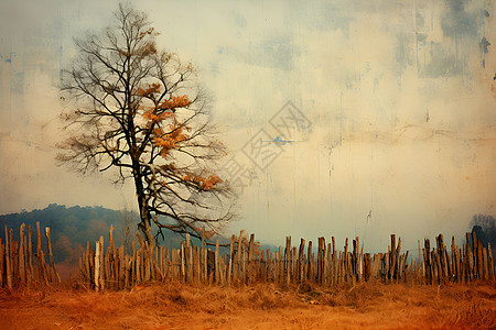 寂寞老树背景图片