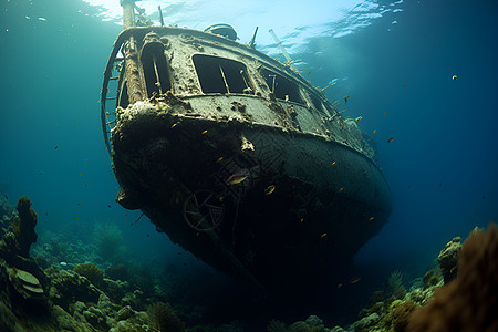 海底深处的沉船图片