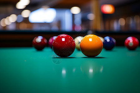 彩色的桌球娱乐球桌高清图片