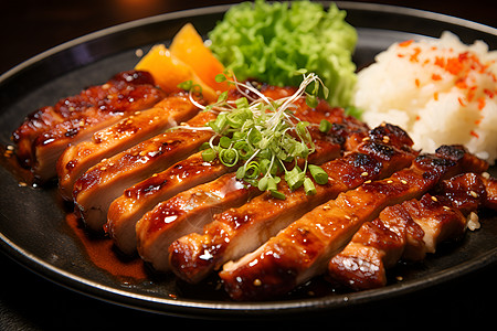 鸡肉料理烤肉套餐背景