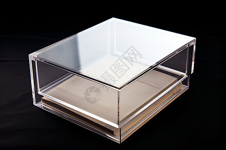 分层机制透明塑料盒子背景