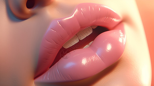粉红色的嘴唇背景图片