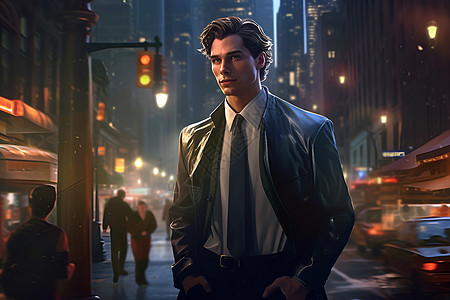 都市优雅的男子背景图片