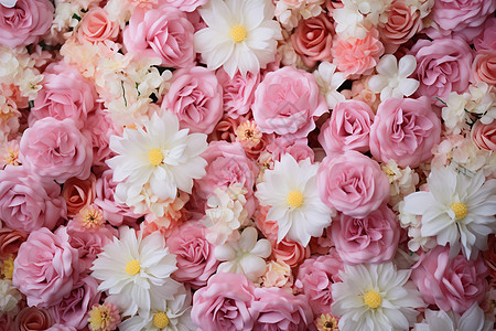 粉白花束背景图片