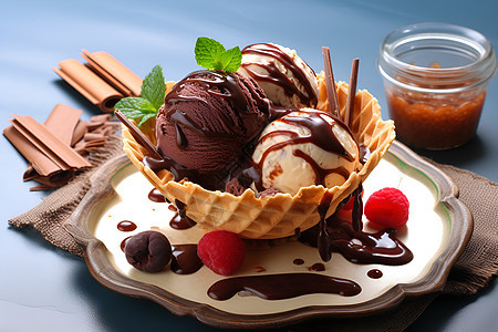 圆形冰淇淋甜点背景图片