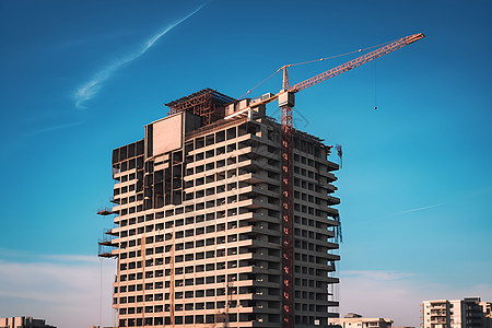 施工大楼高耸建筑的大楼背景