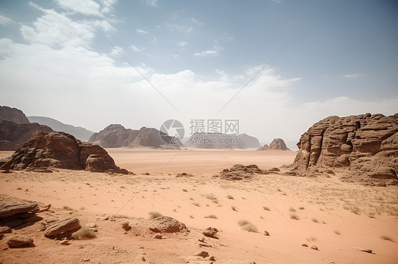 红岩天际沙漠美景图片