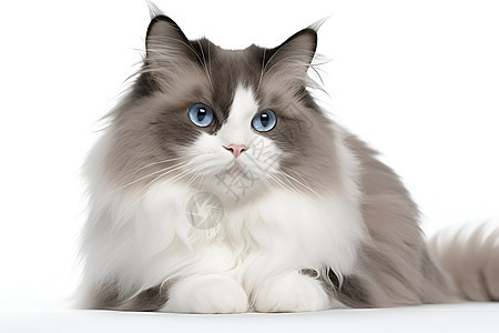 一只蓝眼睛的猫咪图片
