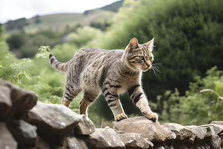 户外的猫咪背景图片