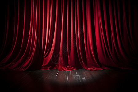 舞台上的红色幕布高清图片