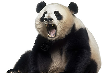 露出尖牙的熊猫图片