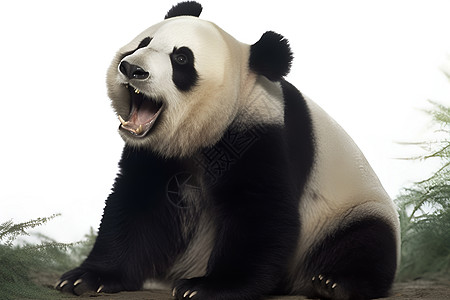 张大嘴巴的熊猫图片
