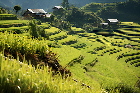 山间田园背景图片