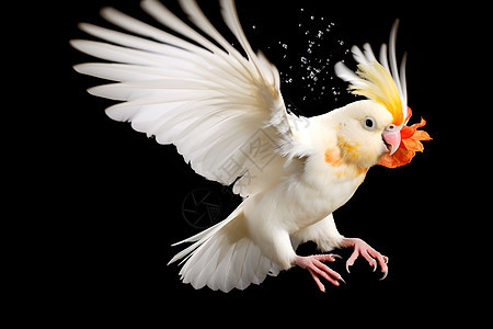 自由翱翔的白羽鸟图片