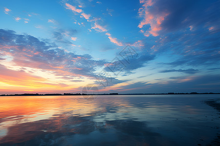 夕阳下的美丽大海图片