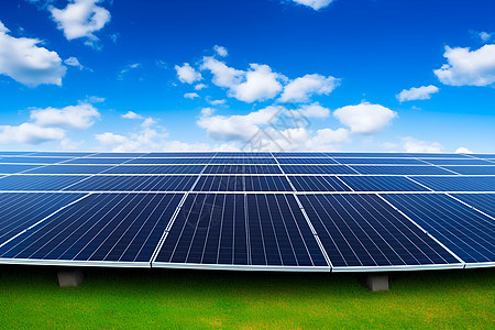 高效太阳能发电站背景图片