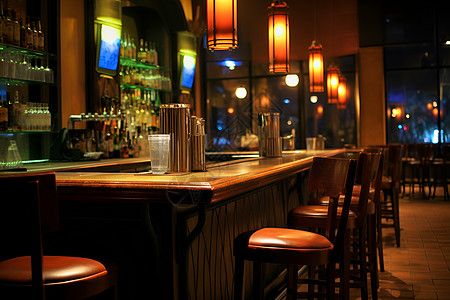 暗夜中的酒吧图片