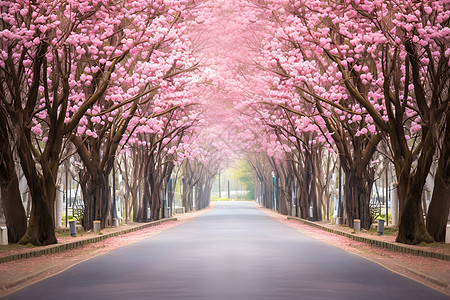 粉色的美丽花树背景图片