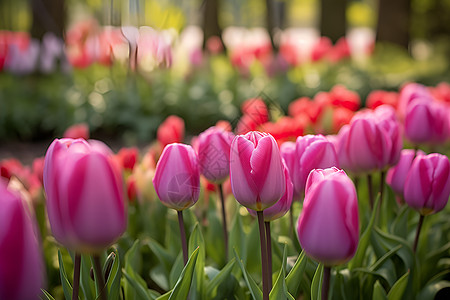 郁金香花海花卉花坛图片素材