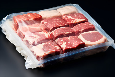 冷冻包装的肉块图片