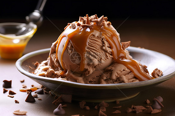 焦糖冰淇淋图片