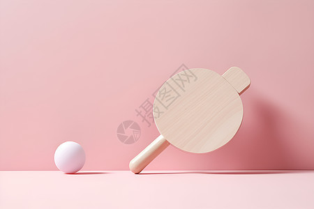 木质乒乓球拍与乒乓球图片