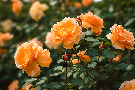 盛开的橙色玫瑰图片