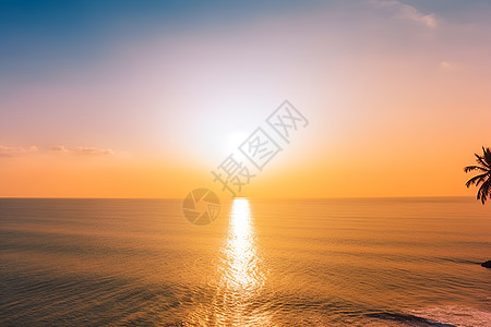 夕阳余辉下的海洋图片