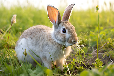 吃水果兔子欢快可爱的野兔背景