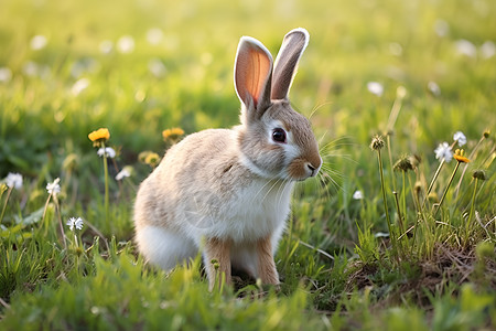 草地上的小白兔高清图片