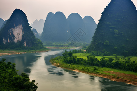 桂林绿水画中游图片