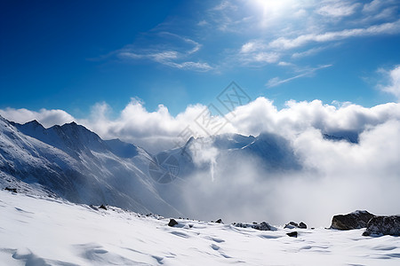 冰雪皑皑的高山背景图片