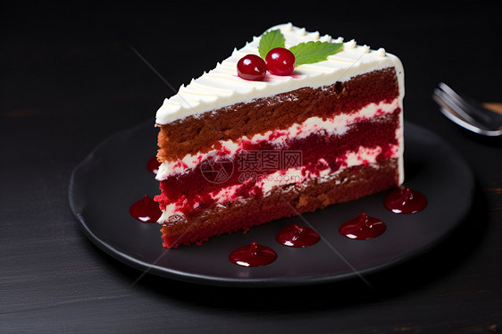 美味红丝绒蛋糕图片