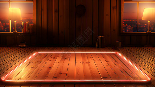 木地板上的亮光方框背景图片