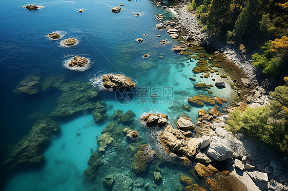 湖岸风光图片