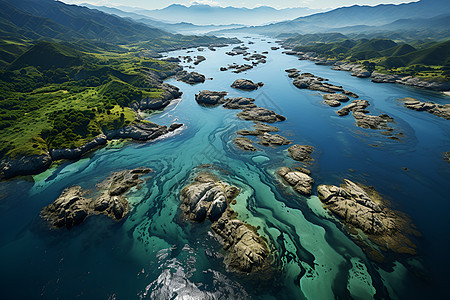 绿水青山背景图片