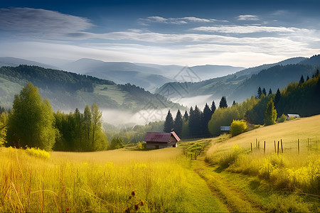 乡村唯美自然风景背景