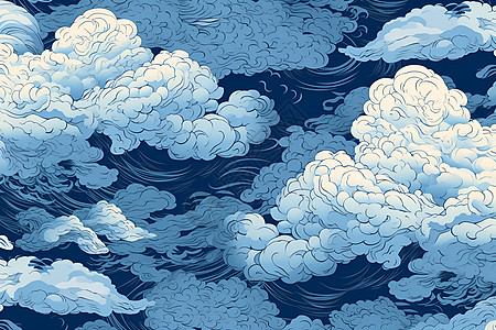 缥缈仙境的蓝色祥云图片
