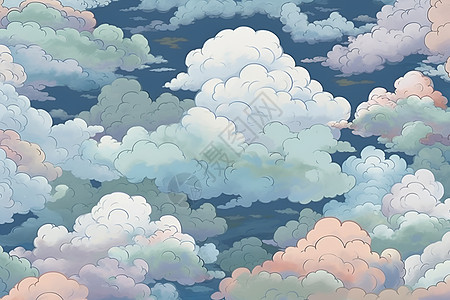 中式复古云朵背景图片