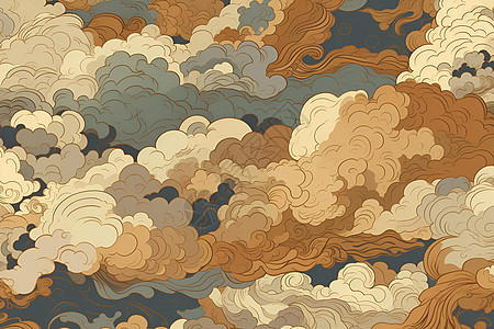 中式的祥云背景背景图片