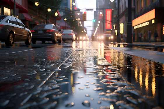 雨天城市图片