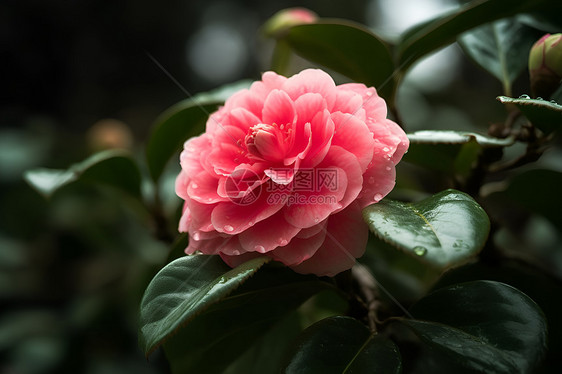 绽放的植物山茶花图片