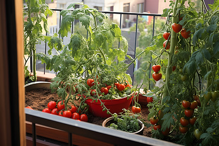 阳台里面生长的番茄图片