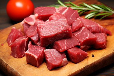 菜板上健康的牛肉图片